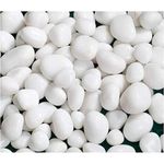 Foodie Puppies Polished White Pebbles Glossy Stones - 5Kg (2.5cm - 4cm) | for Home Decorative, Vase Fillers, Aquarium Fish Tank, Garden River Rock Unplanted Substrate