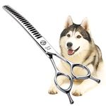 Fenice Peak Professional Dog Grooming Shears Curved Chunker Scissors for Dogs and Cats Face Body 440C 7.5''