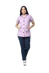 UNIFORM CRAFT Women's Polyester and Cotton Twill Nurse Uniform, Purple and Navy blue (M)