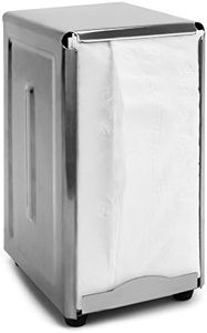 Back of House Ltd. Commercial Spring-Load Stainless Steel Tall-Fold Napkin Dispenser for Restaurants, Diners, Home Use