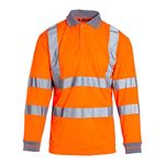 Blackrock Orange Long Sleeve Hi Vis Polo Shirt for Men & Women, Reflective Long Sleeve Hi Vis T Shirt, Hi Viz Polo Tops Safety Workwear Security Polo Shirts for Men, Fully EN Certified – Size Medium