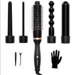 Curling Irons, O'Bella 5 in 1 Curling Wands, 0.5-1.25 Inch (1/2"- 1 1/4") Ceramic Interchangeable Barrels Hair Curler, Dual Voltage 5 Temp Setting for Any Hair Styles and Hair Type