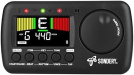Sondery Digital Metronome Tuner 3 in 1, English Vocal Counting Metronome with Tap Tempo, Chromatic Tuner Tone Generator Rechargeable