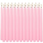 24 Pack Unscented Pink Taper Candle, 10 Inch Tall Candles Stick, Dripless Taper Candle with 8 Hour Burn Time, Deal for Party Wedding Emergency…