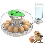 Okkobi M12 - Egg Incubator with Automatic Turning and Humidity Control - 12/24 Eggs, 360° View, Easy to Use and Clean - Incubators for Hatching - Made for UK - White & Green