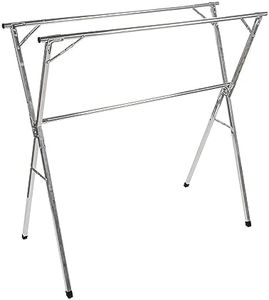 Camco Portable Clothes Drying Rack | Features 3 Horizontal Drying Rods | Extend from 60-inches to 95-inches Long to Provide Plenty of Drying Space | Light Weight Stainless Steel (51339)