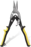 Swpeet 10 Inch Aviation Tin Snips with Ergonomic Handle, Heavy Duty Metal Cutter Long Straight Cut, Aviation Straight Cutters Sheet Metal Shears Tin Snips Ideal for Cutting Metal Sheet