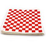 Deli Sandwich Wrapping Food Paper - 300 Sheets, 12 Inch by 12 Inch Classic Red and White Grease Resistant Food Basket Liners for French Fries and Burgers