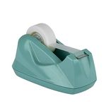 Acrimet Premium Desktop Tape Dispenser, Plastic, Non-Skid Base (Heavy Duty) (Solid Green Color)