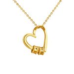 AGISLONE Personalized Women's Heart Pendant Necklace with Names, 1-5 Customized Names Necklace for Women, Girlfriend, Wife, Mom