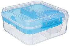 Sistema Bento Box TO GO | Lunch Box with Yoghurt/Fruit Pot | 1.25 L | Assorted Colours | 1 Count