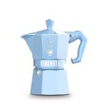 Bialetti Exclusive Moka Pot, Premium Italian Stovetop Espresso Maker, Italian Made; Moka Pot/Percolator/Coffee Maker/Mocha Pot for an Authentic Italian Coffee (Blue, 3 Cup)