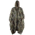 PELLOR 3D Leafy Camo Poncho Camoflage Cape, Ghillie Suit Poncho for Men, Hooded Cape Hunting Suit for Hunting Bird Watch Military CS Woodland Hunting