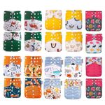 KaWaii Baby Reusable unisex Cloth Diaper Shells, One Size Adjustable Washable Leak-proof Pocket Baby Nappies - 20-Pack