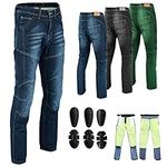 Armored Motorbike Motorcycle Riding Jeans for Men Made with Aramid Fibre Stylish Protective Biker Pant CE-Certified (EN 17092-3:2020) Ideal for Cruiser, Sport, Touring, Commuting (32 W / 30 L, Blue)