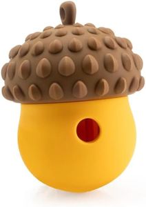 TENZONGRET Dog Treat Dispenser, Interactive Puzzle Dog Toy, Brown