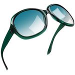 Joopin Green Polarized Sunglasses for Women Trendy Oversized Womens Sunglasses Big Large Frame Sunglasses Fashion Designer Ladies Shades UV Protection - Transparent Green Frame/Gradient Green