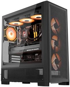 darkFlash AIR NOVA Full Tower E-ATX PC Case, Six-Sided Ventilated Gaming Case, Up to 420mm Radiator, Vertical GPU Mount, Back Connect, Type C, High Airflow, 7 x PWM Fans Included (Black)
