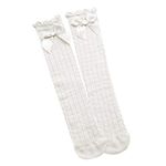 EL REGALO Girl's Knee Length Cotton Socks (EL REGALO_White)