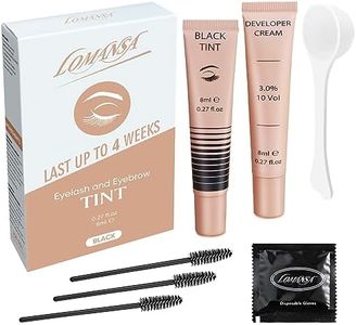 Lomansa Eyelash Tint, Lash Tint Kit, 2 in 1 Eyebrow Dye and Lash Dye Black, 10 Applications Fast and Easy for Beginner, Salon Quality(3 Lash Brushes)