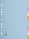 Exacompta - Ref 1612E - Forever Collection - 12-Part Plain Dividers, Suitable for A4 Documents, 100% Recycled 170gsm Card, Pre-Punched - Assorted Pastel Colours