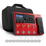 Valeton Multi-Effects Guitar Pedal Processor Guitar Bass Amp Modeling IR Cabinets Simulation with FX Loop MIDI I/O OTG USB Audio Interface with Bag,10Pcs Footswitch Toppers GP-200R