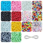 REGLET 1000 Alphabet Beads (3 Types), 130 Emoji Beads (2 Types) & 315 Jelly Glass Beads - Letter Beads for Bracelet Making Kit - ABC Beads for Jewellery Making Kit - Smiley Bead for Craft