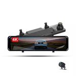 TECHDASH 4K Dual Dash Camera with 11.26'' Mirror Display Touch Screen |Super Night Vision |GPS Logger | ADAS|WiFi | Front & Rear Reverse Camera | G-Sensor, Loop Recording, Parking Monitor