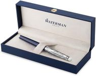 Waterman Hémisphère Fountain Pen | Metal & Blue Lacquer | Chiselled Cap | Stainless Steel Fine Nib | Blue Ink | Gift Box