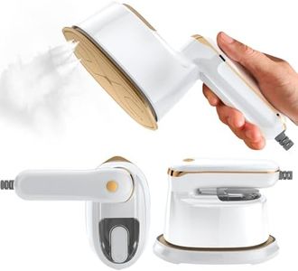 Liebssen Garment Steam Iron, Portable Mini Iron, 2-IN-1 Handheld Clothes Steamer, 1100W Fast Heat-up Travel Iron, Steamer for Home &Travel Christmas Gifts (White)