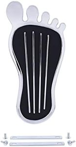 United Pacific S1020 Chrome 9-inch Barefoot Shape Gas Pedal Cover, All Metal Construction, Accelerator Pad Cover – ONE Foot Pedal Cover