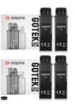 4 x Gotek X Pods 0.8 ohm Mesh 2ml only Compatible with Aspire Gotek X Pod Replacement 2 PACKS Vaporly UK No Nicotine