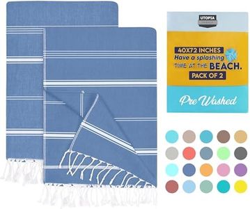 Utopia Towels Paquete de 2 Toallas de Playa Turcas (100x180 CM), 100% Algodón Libre de Arena Manta de Playa Absorbente Ligera de Secado Rápido para Viaje y Piscina (Azul Marino)