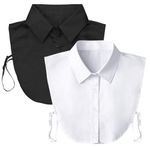 Fake Collar Detachable Dickey Collar Blouse Half Shirts for Women & Girls Favors (White & Black)