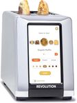 Revolution InstaGLO R180 Toaster. 2-Slice, high-end stainless steel design. Features touchscreen with high-speed smart settings for perfectly toasted bagels, English muffins, toast, Pop-Tarts and waffles. Fresh, frozen, or reheat with 7 toastiness levels.