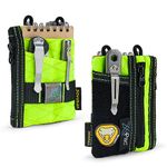 VIPERADE VE18-S Small EDC Pouch, Mini Pocket Organizer Pouch for Men, EDC Pocket Organizer Pouch, 3 Slots with 2 Zipper Pockets, EDC Pouch Multitool Pouch (XPAC-Hot Lime)