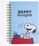 Graphique Peanuts "Happy Thoughts" Hard Bound Journal - 160 Ruled Pages, Vintage Peanuts Cartoon Cover w/"Happy Thoughts" Message Embellished w/Gold Foil, 6.25" x 8.25" x 1"