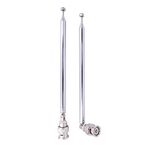 Fancasee (2 Pack) BNC Radio Antenna with BNC Male Plug Jack Connector Adapter Telescopic Stainless Steel HF VHF UHF BNC Antenna for Portable Mobile Handheld Radio Scanner Police Scanner Receiver