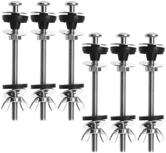 EMSea 6pcs Kit de Réparation Boulons et Rondelles de Réservoir de Toilette M6x100mm Kit de Fixation Boulons de Réservoir à Couplage Étroit pour Toilettes Fendues en Acier Inoxydable
