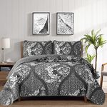 DJY Grey Quilt Set King Size, Boho 