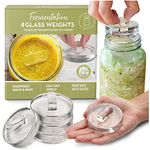 Glass Fermentation Weights for Fermenting | Easy Lift Handles | Set of 4 Pickle Weights for Wide Mouth Jars