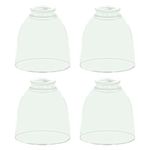 Eidonta 4 Pack Clear Glass Shade Replacements, Bell Shaped Glass Shade Covers for Ceiling Fan Light Fixture, 4.92" High, 4.72" Diameter, 1.65 "Fitter, High Transmittance Globe Lampshades for Vanity