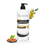 The Skin Story Sulphate Free Keratin Shampoo - Coloured Hair Care | Hair Smoothening Shampoo | Biotin Protein Infused | Enhances Shine, Soft & Frizz-Free Hair | Damage Repair | With Argan Oil, Vitamin E, and Macadamia Oil (1000ML)