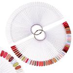 100pcs Fan-shaped Nail Swatches, Nail Color Display Sticks Pop Sticks with Metal Buckle, Clear Nail Art Tips for Nail Gel Polish Displays and Practice