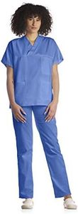 Tecno Hospital DIVISA OSPEDALIERA UNISEX, OSS, ESTETICA, INFERMIERE, casacca e pantalone, PERSONALE ALBERGHIERO, PERSONALE MEDICO, OPERATORE SANITARIO, OPERATORE SCOLASTICO (AZZURRO, S)