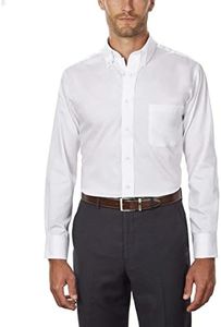 Van Heusen Men's Twill Dress Shirt, White, Small