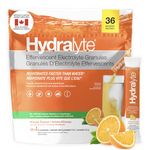 HydraLyte Electrolyte Powder, Low Sugar Electrolyte Packets Designed for Rapid Hydration, Safe Hydration for All Ages - Made with All Natural Ingredients, 36 Servings, Orange Flavour