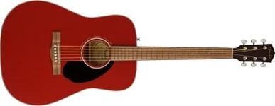 Fender CD-60 Dreadnought Acoustic Guitar, Ideal for Beginners, with Free Virtual Lessons, Easy-to-play Neck and Spruce Top, Cherry