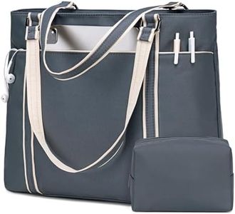 Laptop Tote Bag Womens Cavans Work Bags Purse with Makeup Purse Lightweight Teacher Handbag Shoulder Bag Set fit 15.6 in Laptop