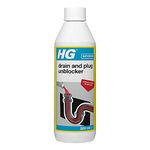 HG Drain and Plug Unblocker, Effectively Removes Blockages & Cleans Blocked Drains Fast, for Blocked Drain Pipes in Sinks or Shower Traps (500ml) - 139050106